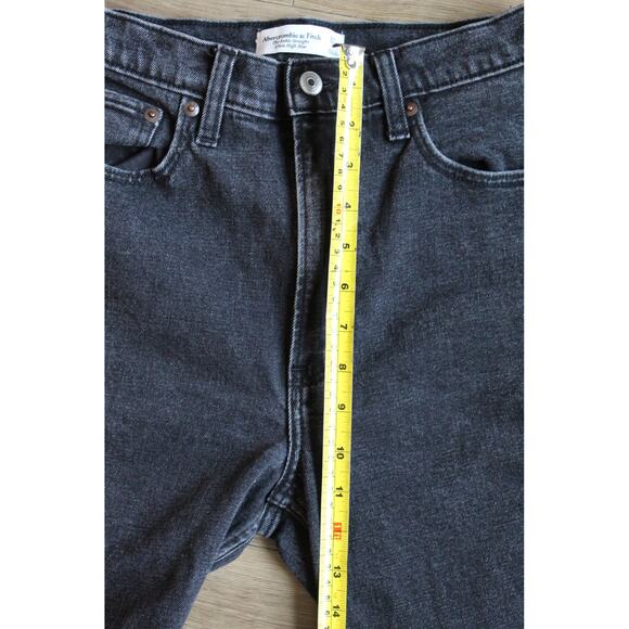 Abercrombie & Fitch Curve Love Ultra High Rise Ankle Straight Jeans Black 27 - Picture 5 of 6